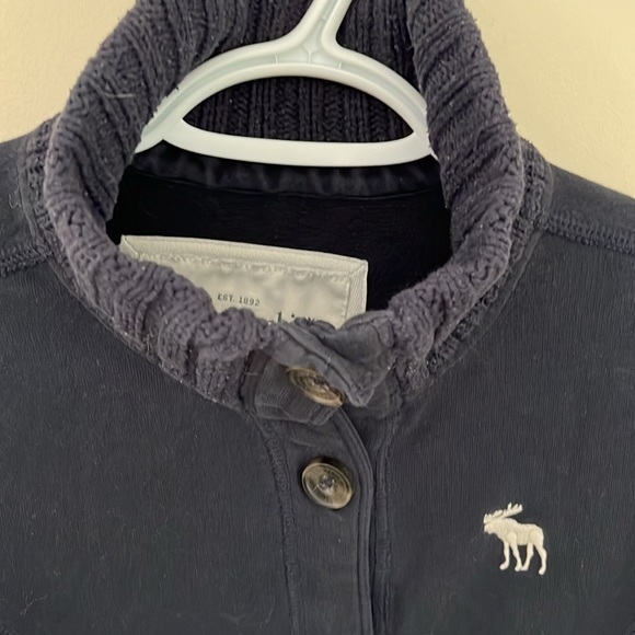 Abercrombie & Fitch Black Vintage Button Down Sweater Jacket M - Picture 10 of 12